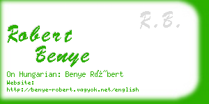 robert benye business card